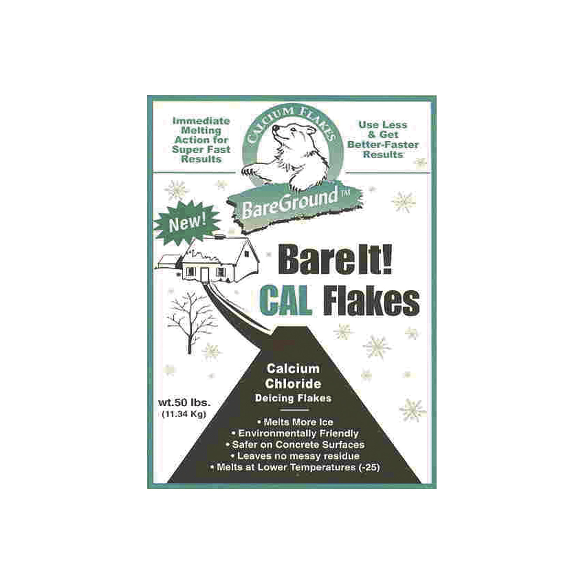 Bare Ground Coated Granular Ice Melt with Calcium Chloride — 2,250 Lbs., Model# BGCSCA-50P